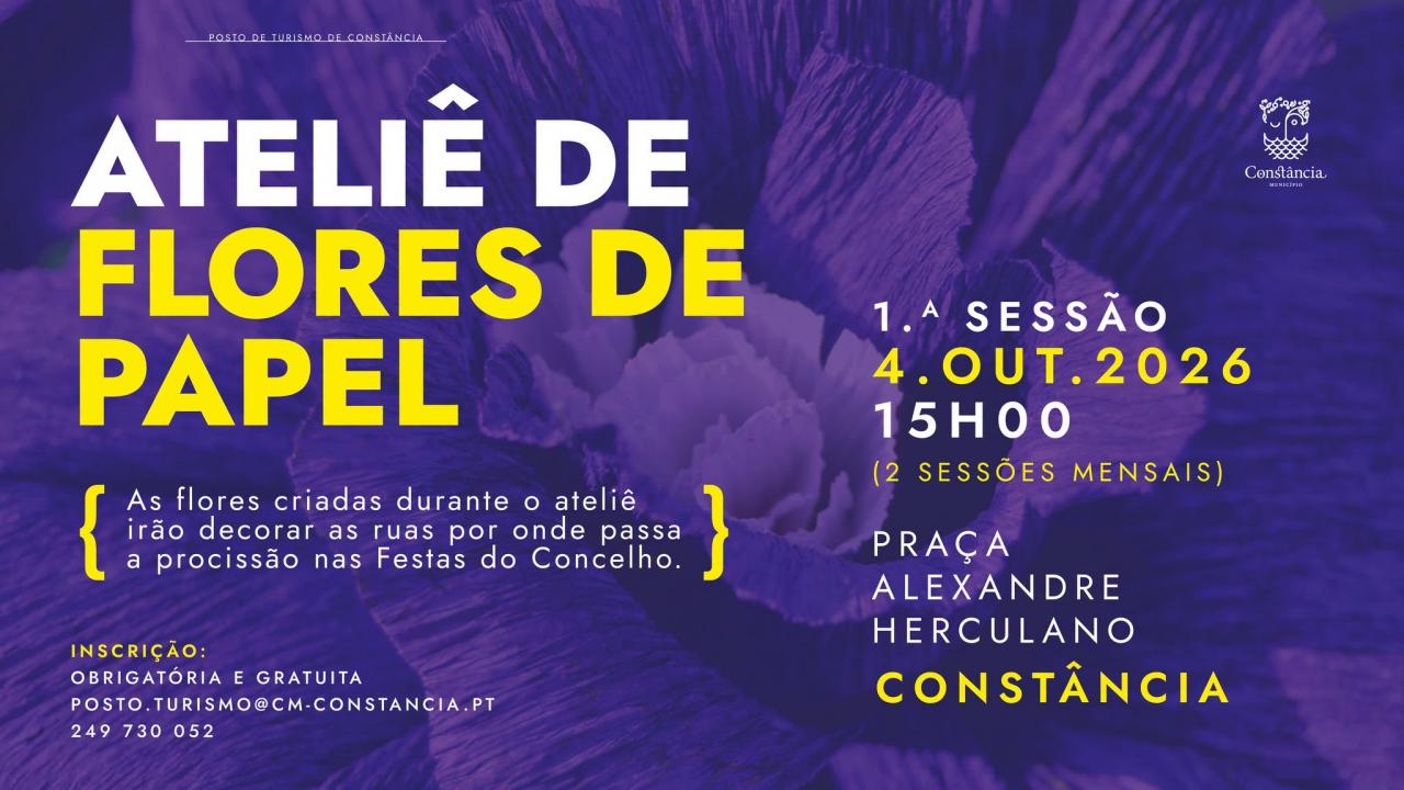 Ateli&ecirc; de Flores de Papel em Const&acirc;ncia